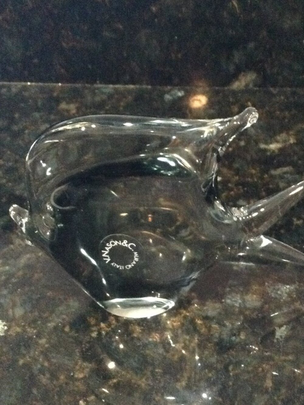 VTG Murano Italy VNason & Co Crystal Fish Sculpture Clear Original Iconic Murano